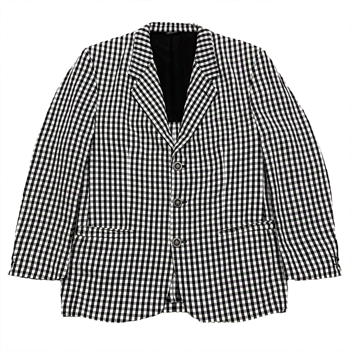Vintage 90’s Versus Gianni Versace Black & White Plaid Blazer Jacket 50