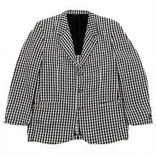 Load image into Gallery viewer, Vintage 90’s Versus Gianni Versace Black &amp; White Plaid Blazer Jacket 50
