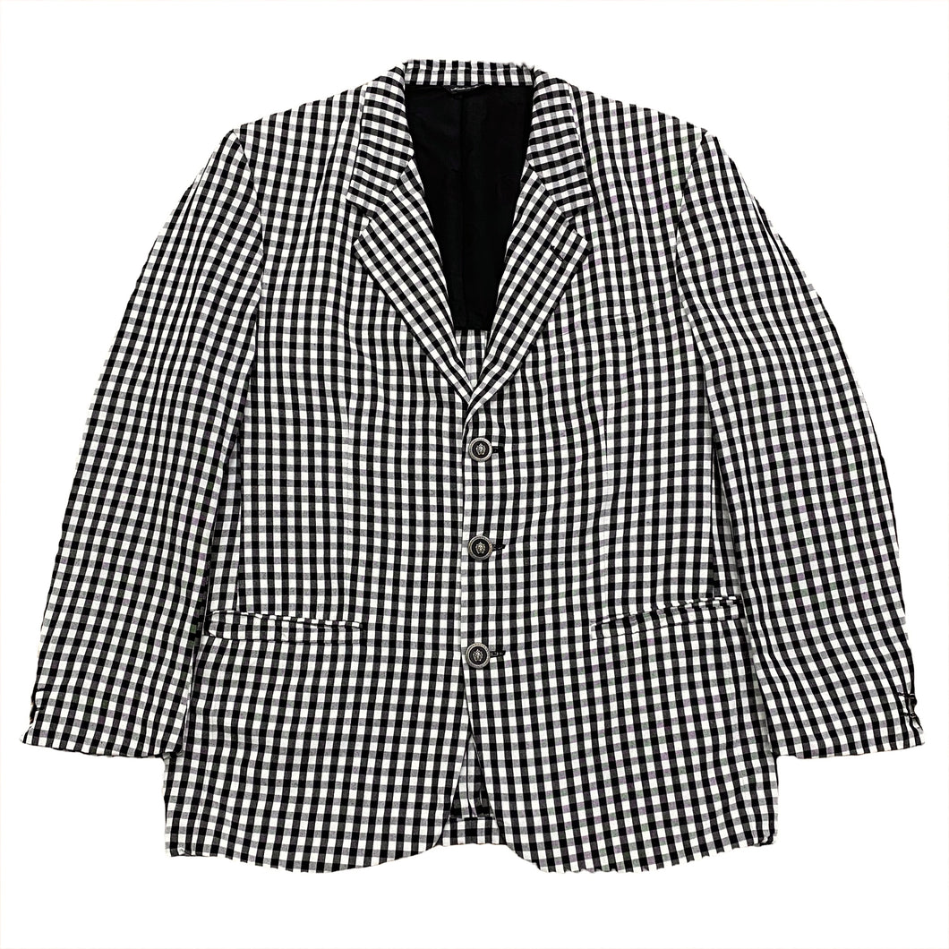 Vintage 90’s Versus Gianni Versace Black & White Plaid Blazer Jacket 50