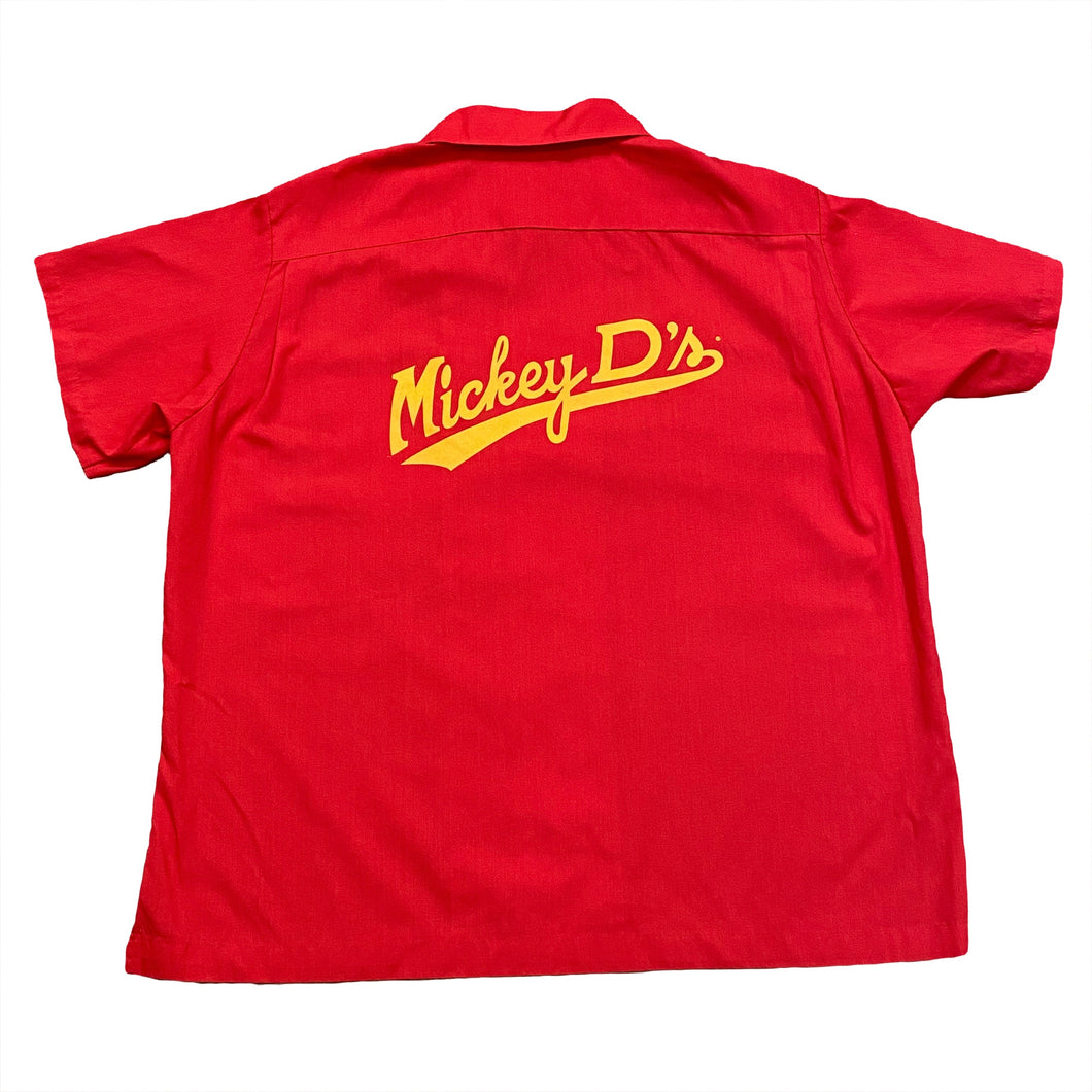Vintage McDonald’s Mickey D’s Spell Out Button Up Shirt XL