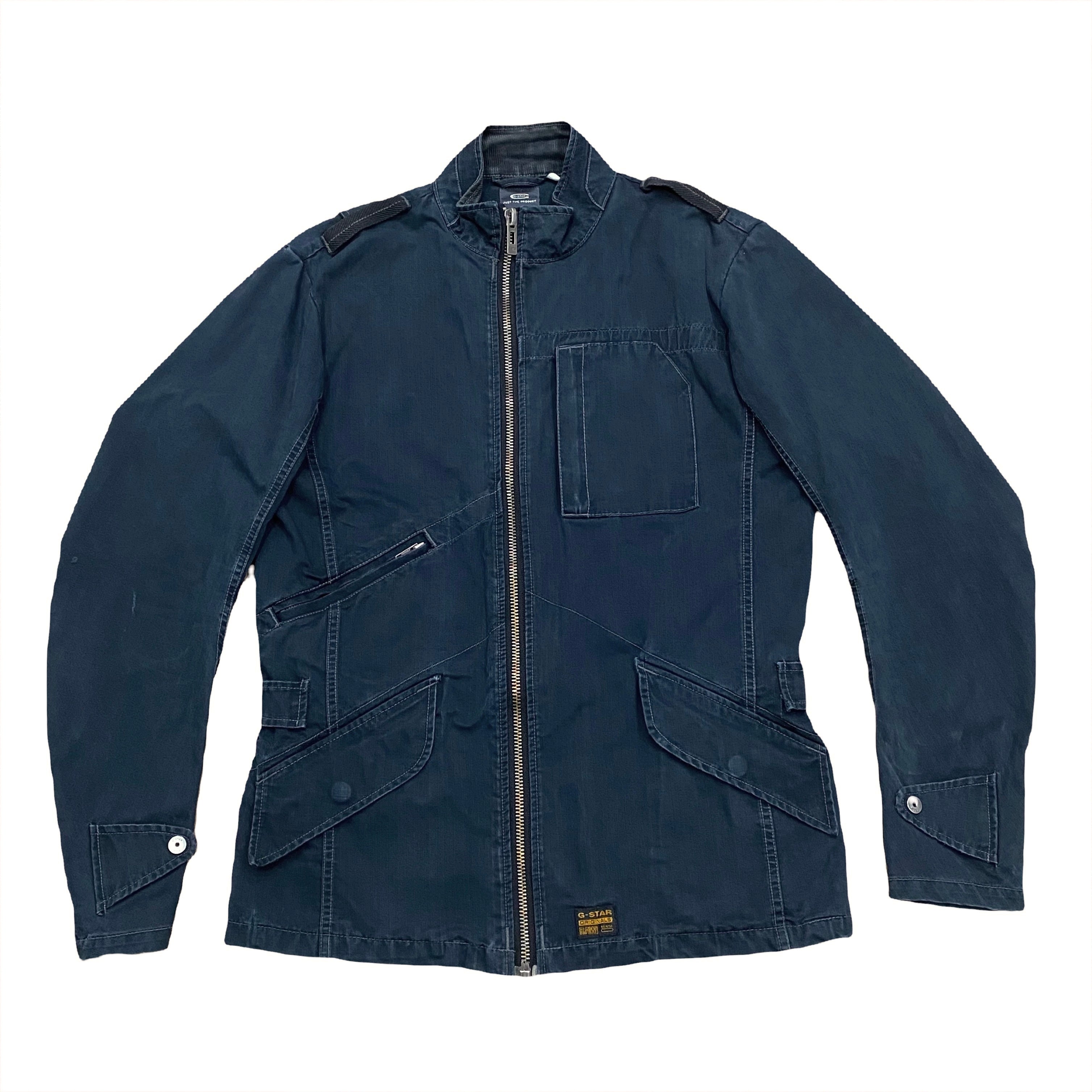 G-Star Raw Denim Black Chopper Jkt Long Jacket Men’s Large