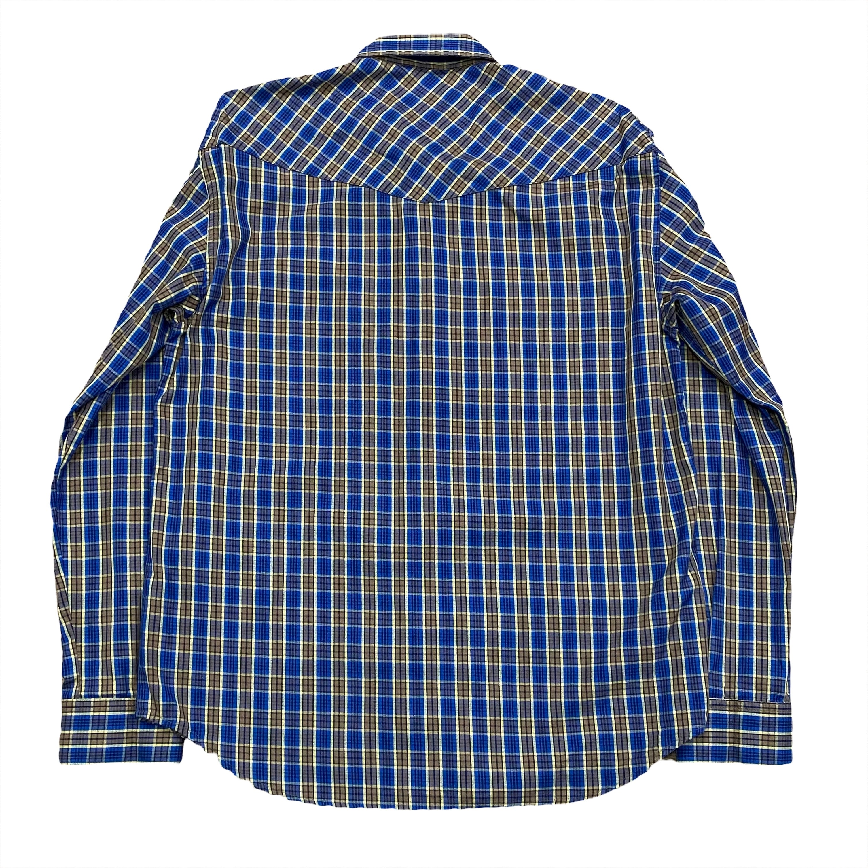 Vintage Stussy Plaid Western Pearl Snap Made In USA Button Up Shirt Men’s Small
