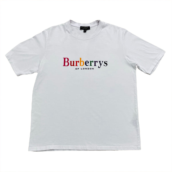 Vintage Burberry Rainbow Burberrys Of London Spell Out T-Shirt Men’s Small