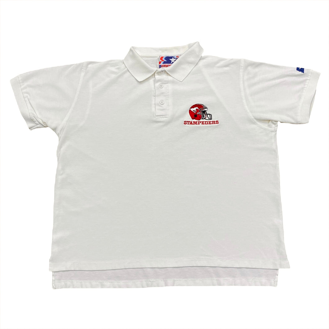 Vintage Starter CFL Calgary Stampeders Polo Shirt Men’s Small