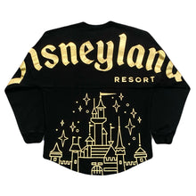 Load image into Gallery viewer, Disney Disneyland Resort Sleeping Beauty’s Castle Black Gold Spirit Jersey Adult XS
