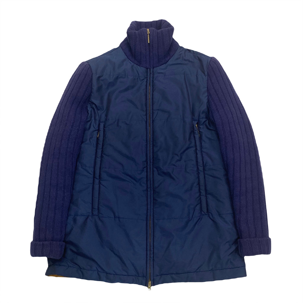 MCM Nylon & Wool Collar/Sleeves Monogram Lined Padded Full Zip Jacket Women’s 40