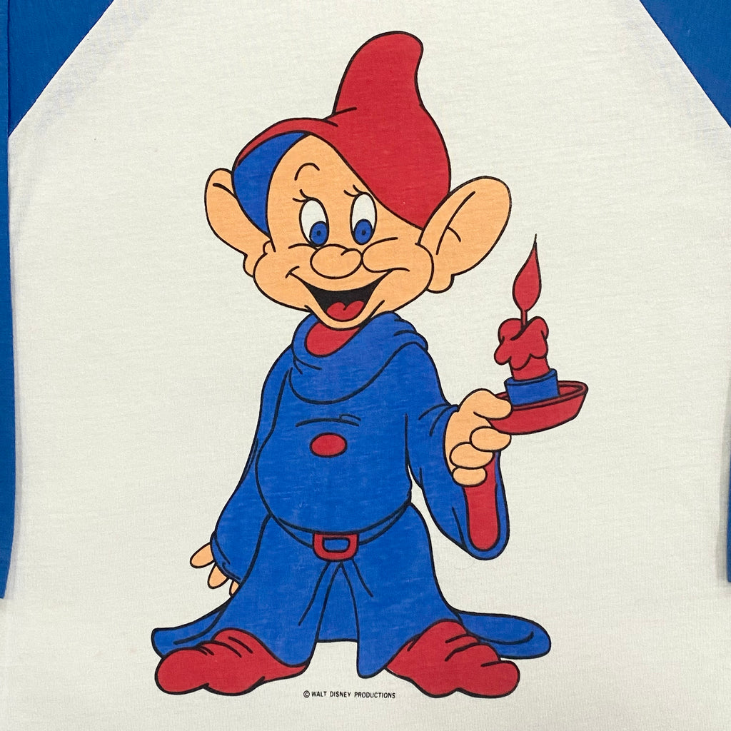 Vintage 70's Walt Disney Seven Dwarfs Dopey 3/4 Sleeve Allison Raglan T-Shirt Adult Medium