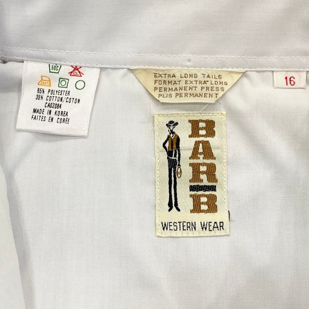 Vintage Bar B Embroidered Pearl Snap Extra Long Tails Western Shirt Women’s 16