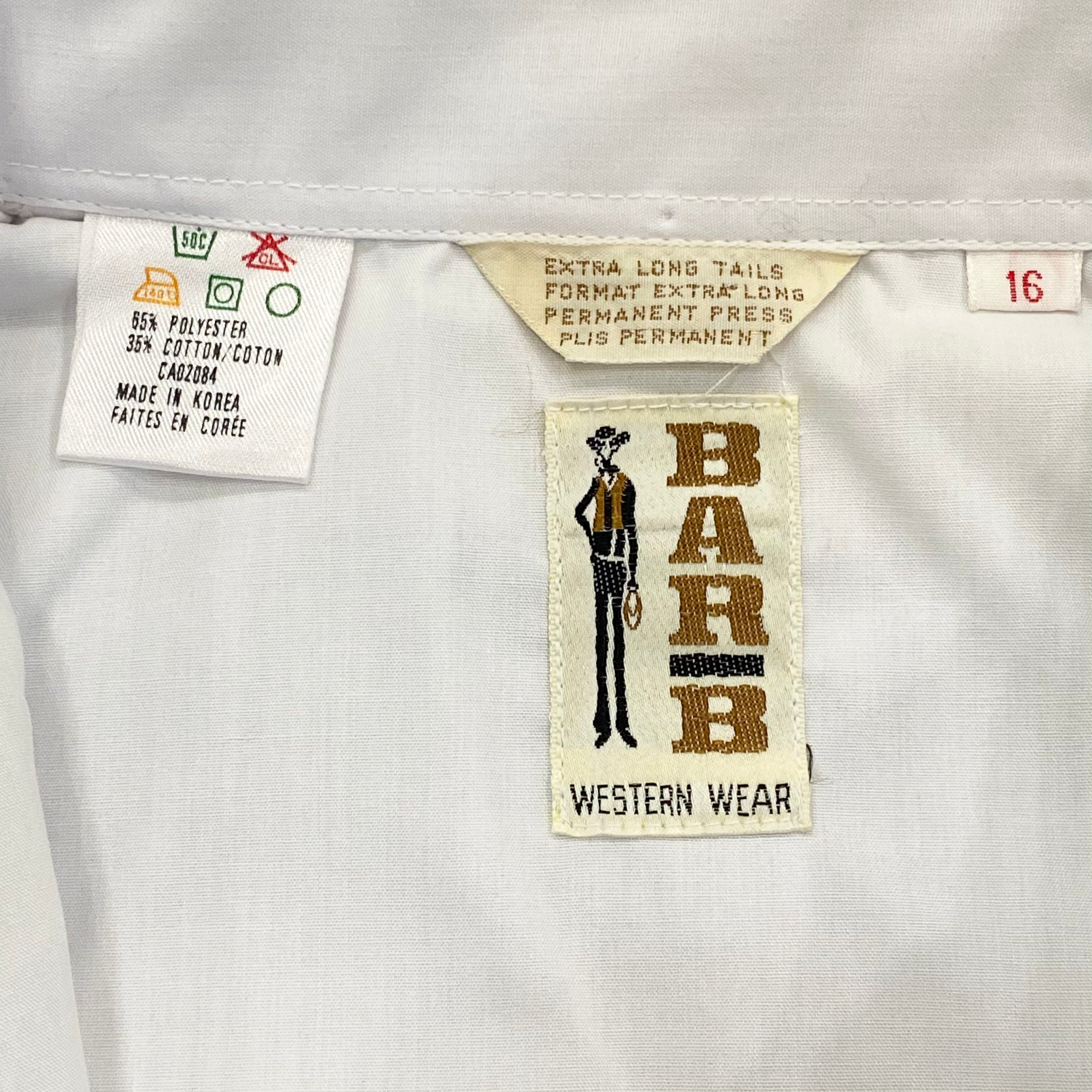 Vintage Bar B Embroidered Pearl Snap Extra Long Tails Western Shirt Women’s 16