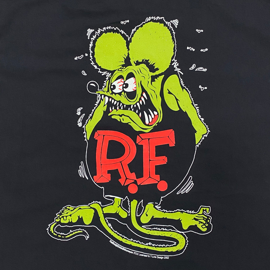 Vintage 2002 Rat Fink Red Kap Black Mechanic Chore Work Shirt Men’s XL