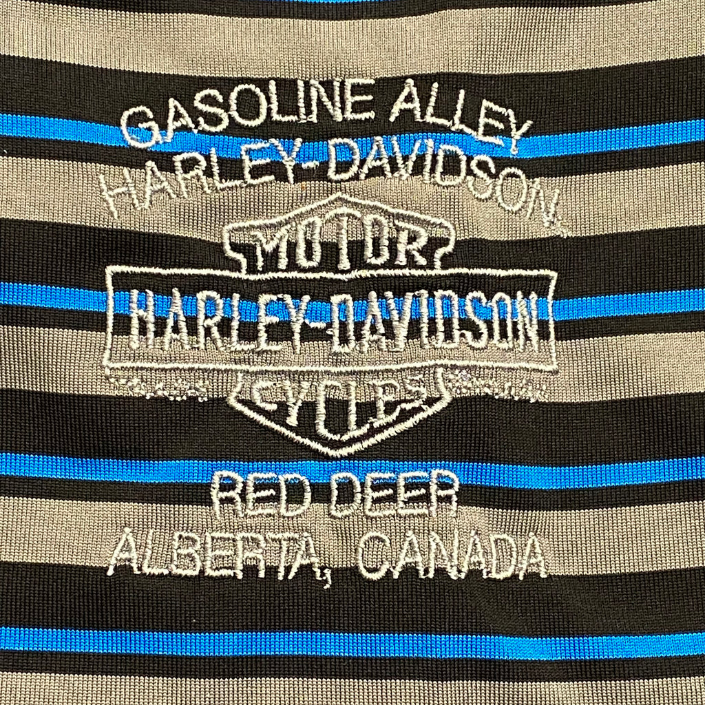 Harley Davidson Striped Golf Shirt Large