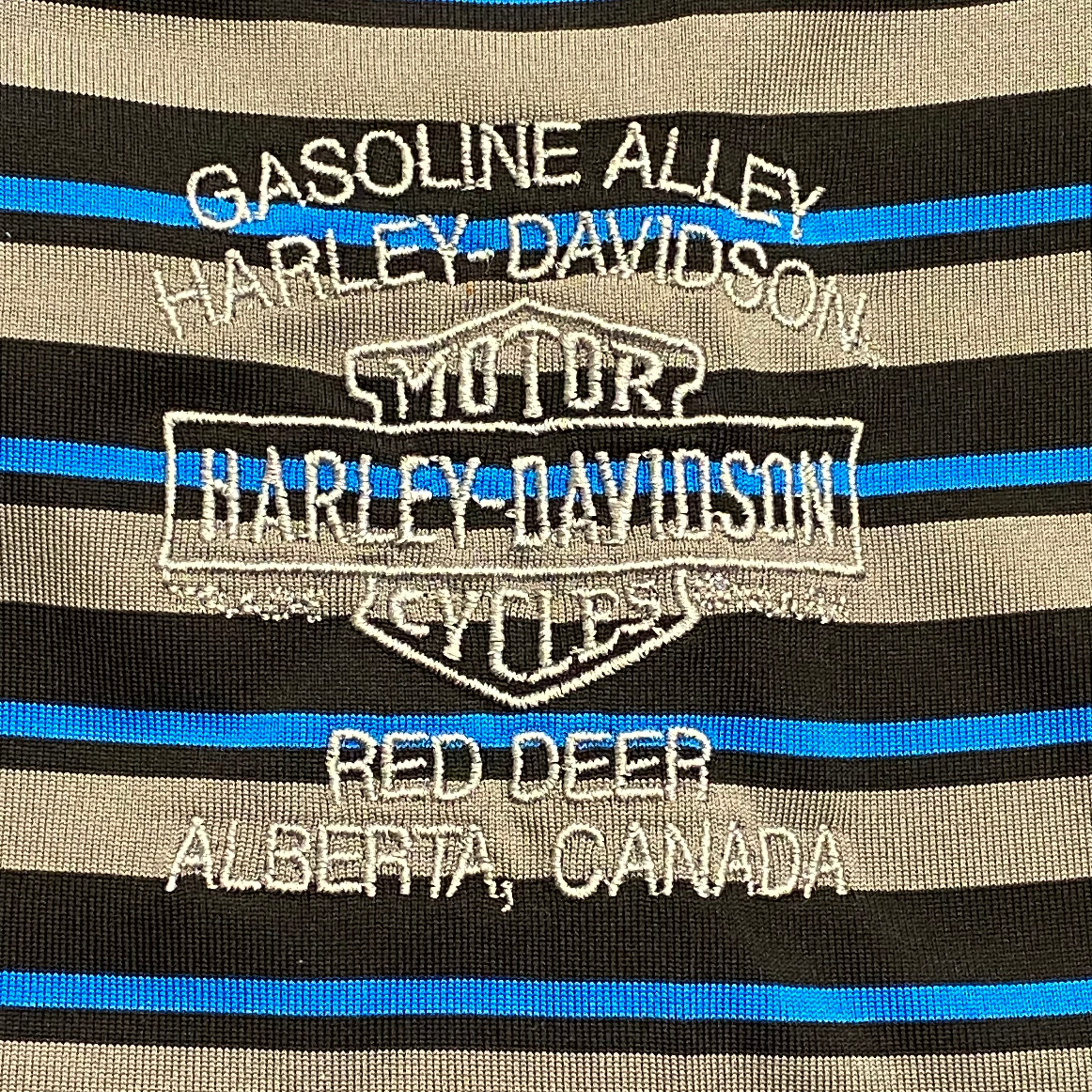 Harley Davidson Striped Golf Shirt Large
