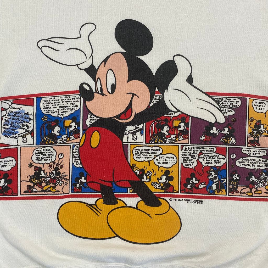 Vintage Walt Disney Mickey Mouse Comic Strip Double Sided Sweatshirt Adult Large