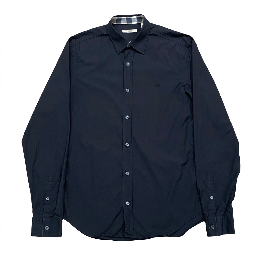 Burberry Brit Classic Knight Logo Cotton Blend Nova Check Flip Cuff Button Up Shirt Men’s Medium