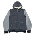 Triple Five Soul Sherpa & Quilted Lined Distressed Zip Hoodie Medium