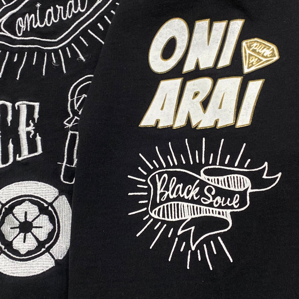 Oniarai Japanese Demon Skull Samurai Embroidered Sweatshirt XXL