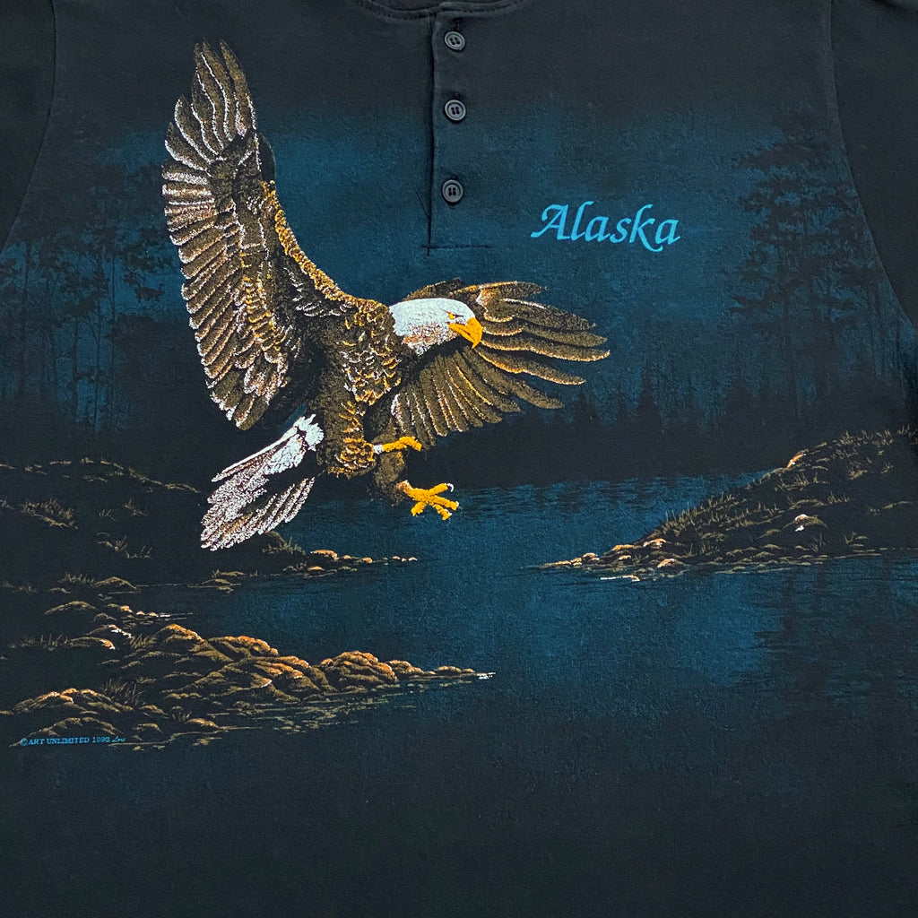 Vintage 1992 Art Unlimited Sportswear Alaska Eagle Double Sided T-Shirt Medium