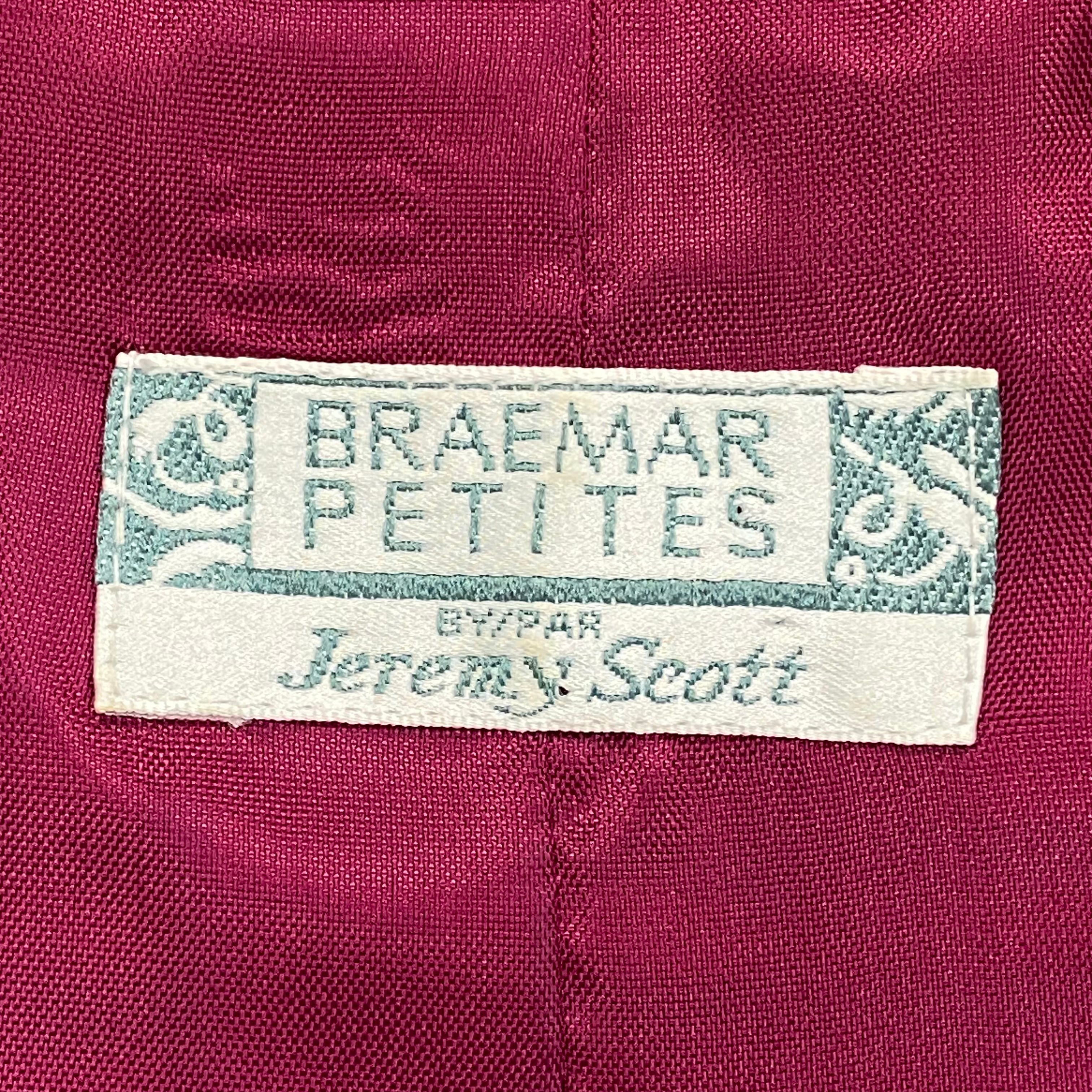 Vintage Braemar Petites Jeremy Scott Colorful Plaid Blazer Jacket Women’s 12