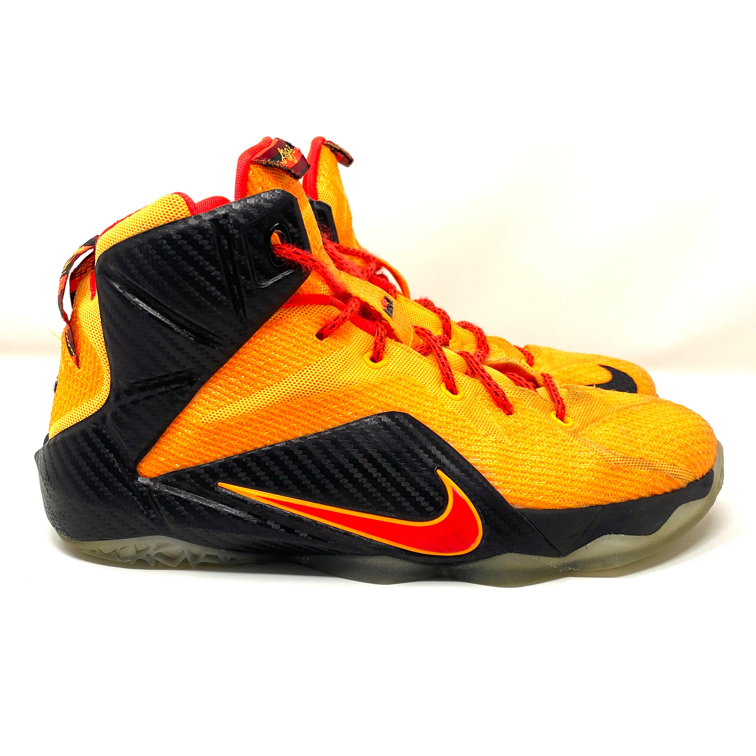 Nike LeBron 12 XII GS Laser Orange Witness 685181-830 Basketball Sneakers 7Y