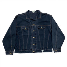 Load image into Gallery viewer, Vintage Guess USA Black Denim Jacket Men’s Large
