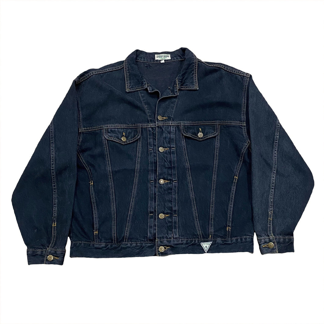 Vintage Guess USA Black Denim Jacket Men’s Large