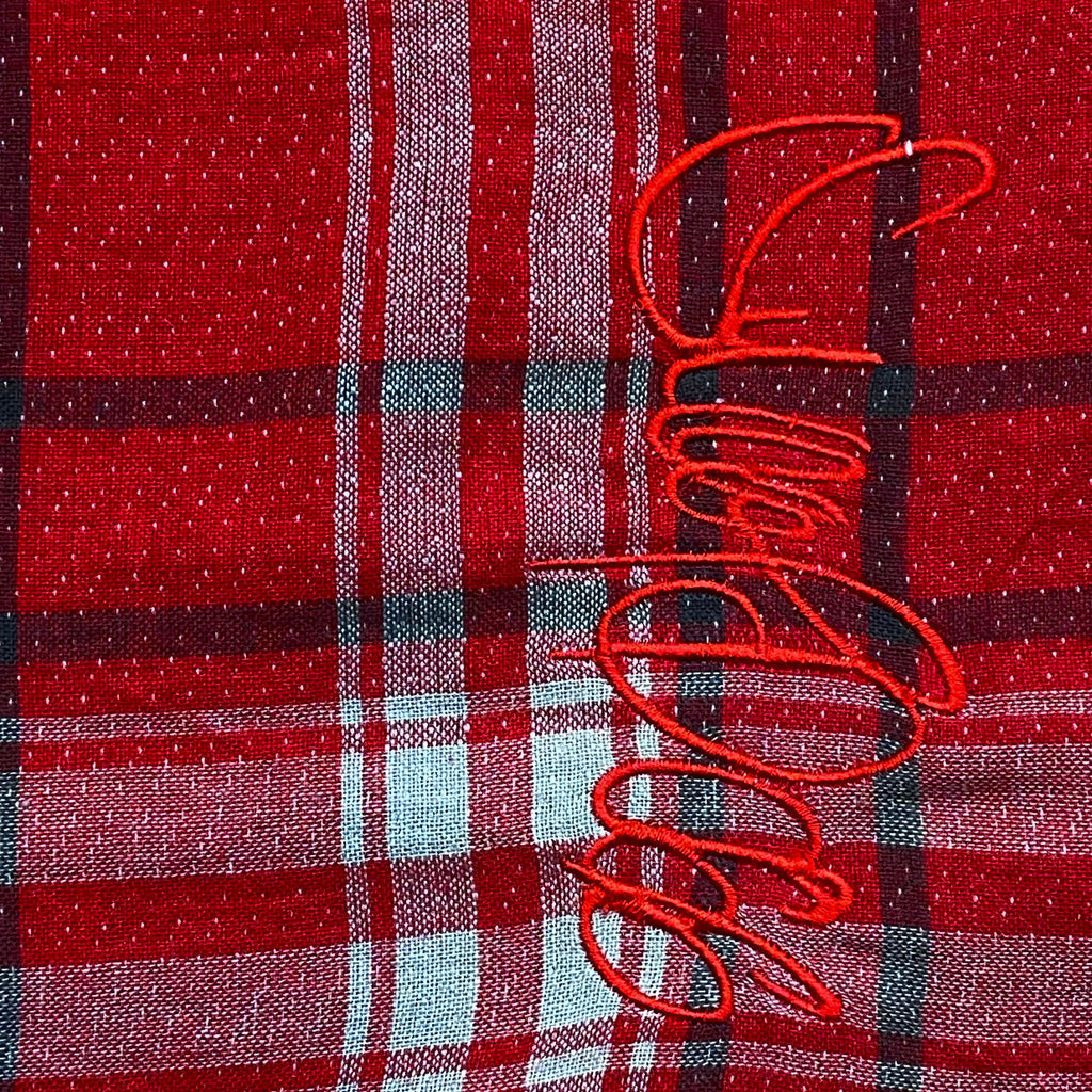 Snoop Dogg Clothing Embroidered Plaid Button Down Shirt Large