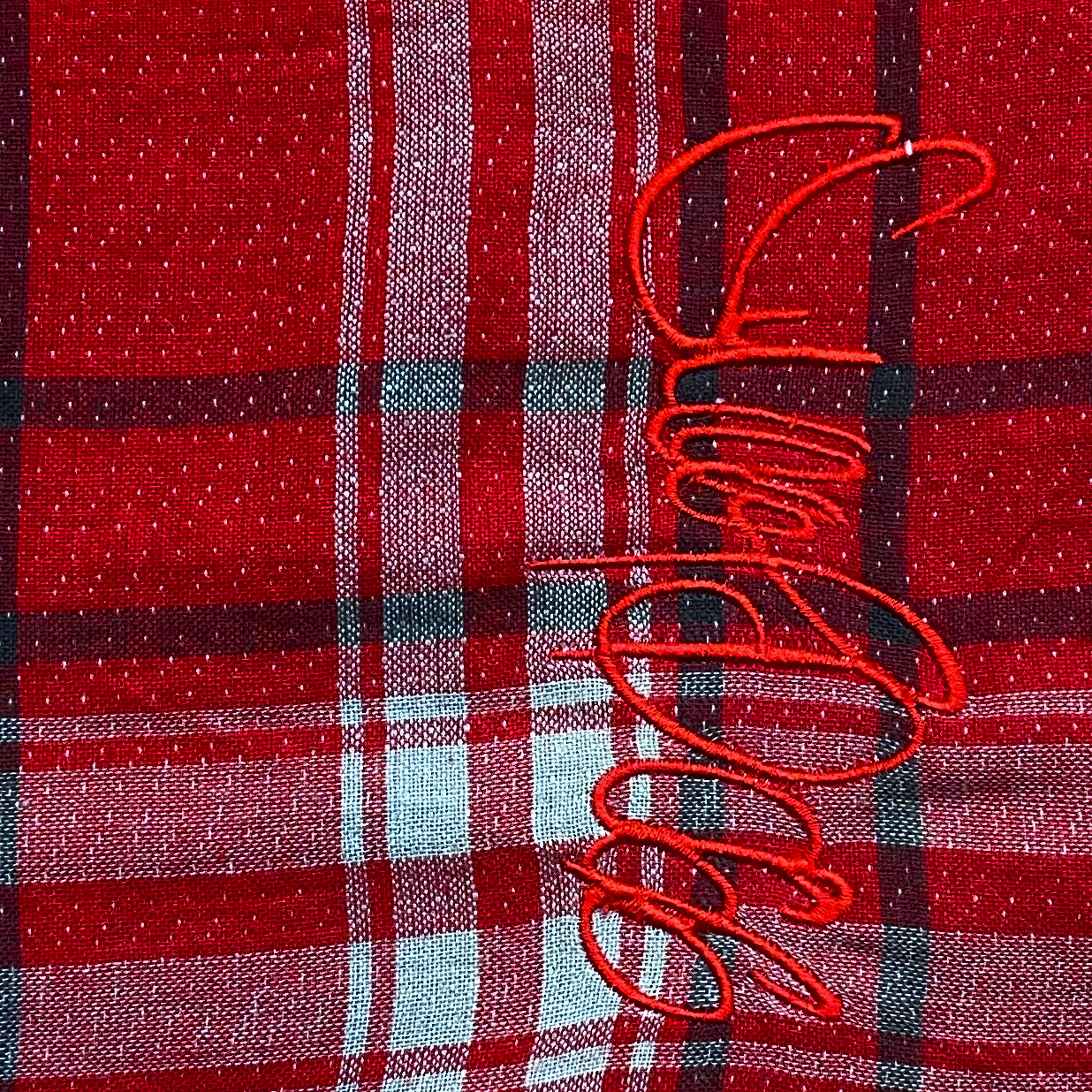 Snoop Dogg Clothing Embroidered Plaid Button Down Shirt Large