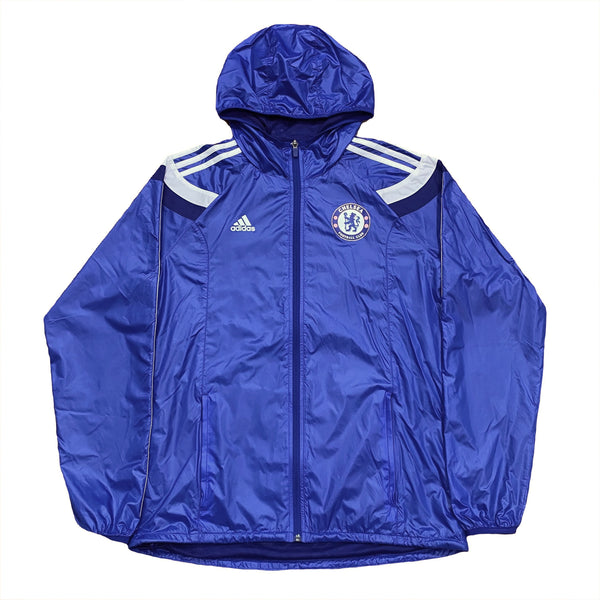 Adidas Chelsea FC Anthem Hooded Glanz Nylon Jacket Men's Medium