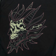 Load image into Gallery viewer, Oniarai Japanese Demon Skull Samurai Embroidered Sweatshirt XXL
