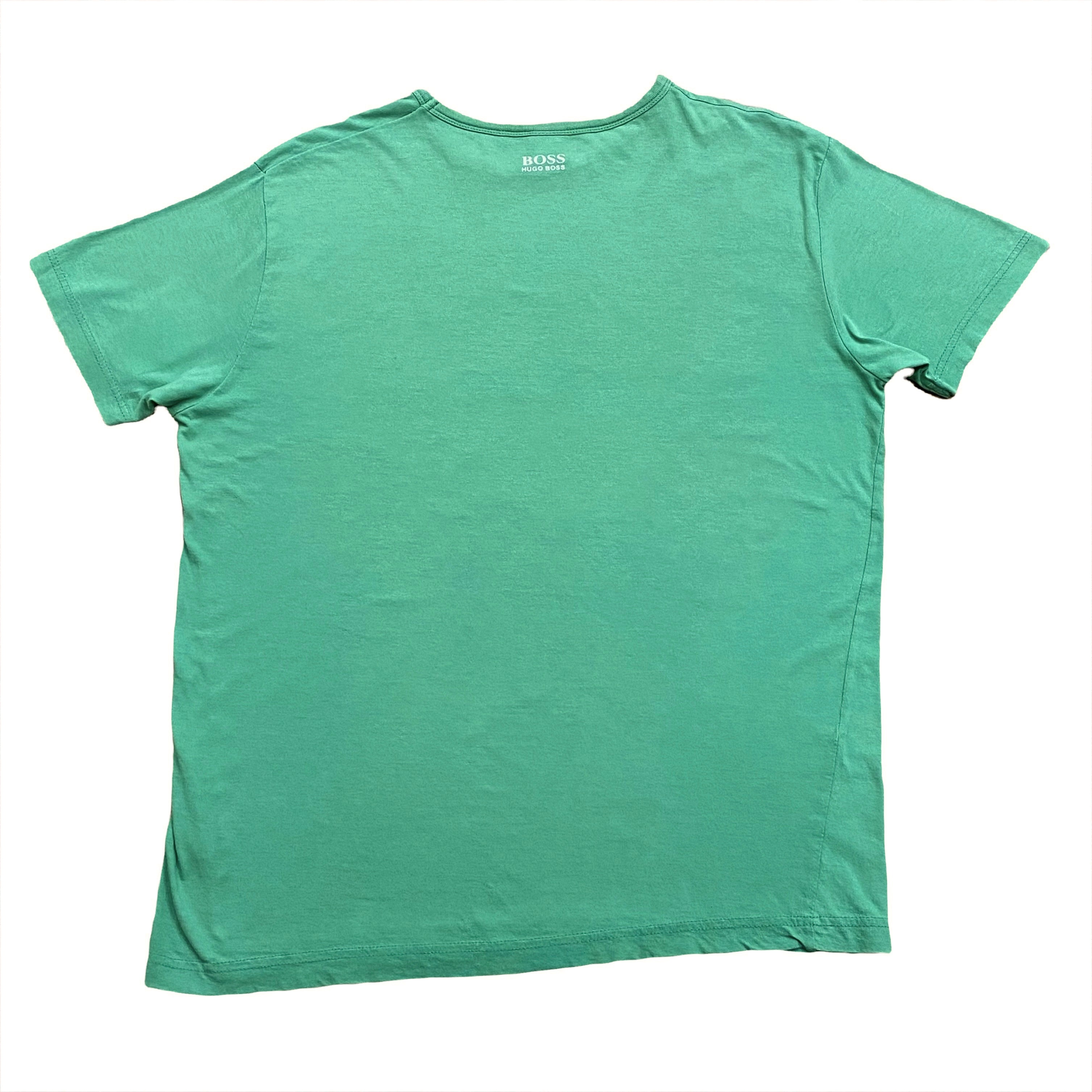 Hugo Boss Green Paper Thin T-Shirt Large