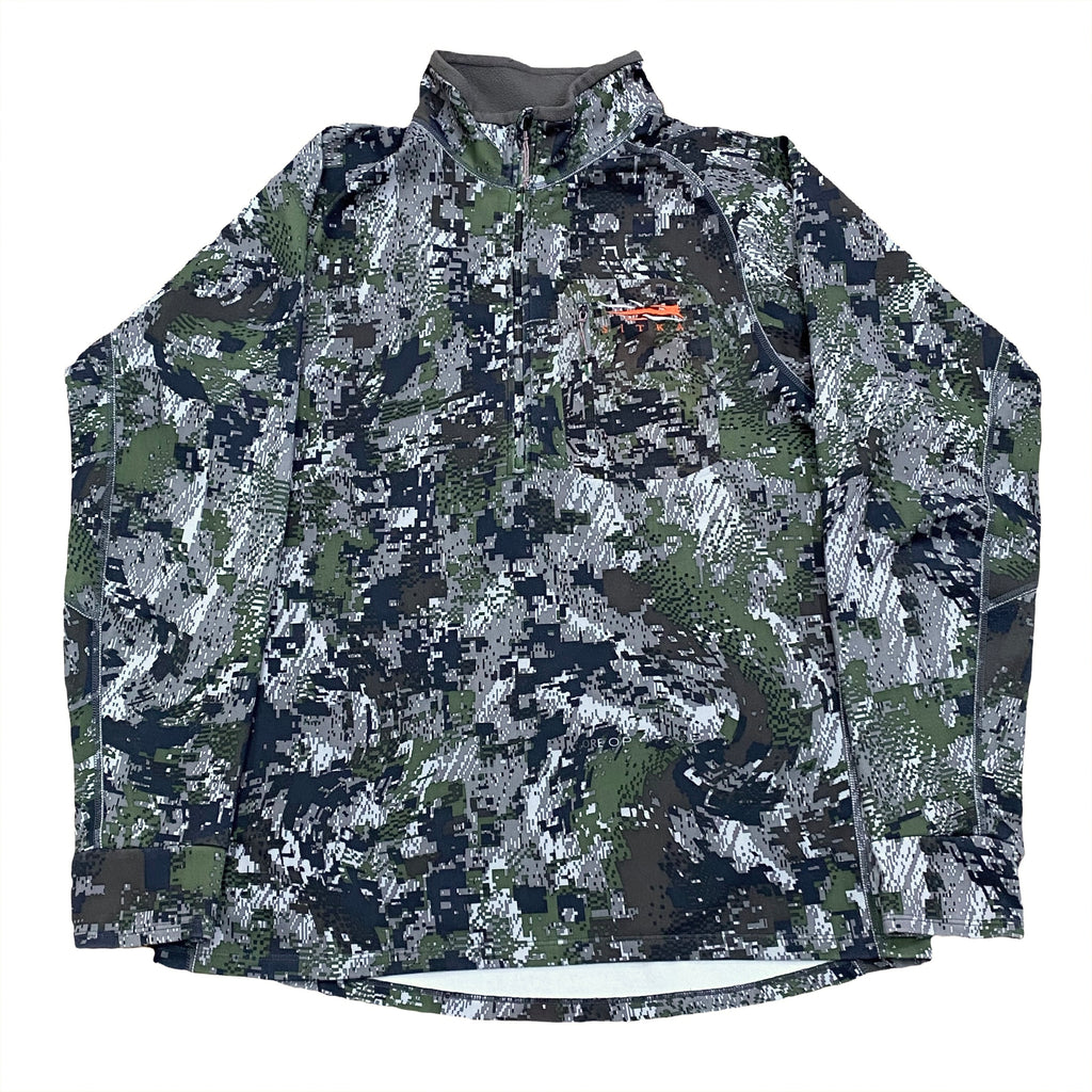 Sitka Gore Optifade 1/2 Zip Digital Camo Fleece Lined Sweatshirt Large