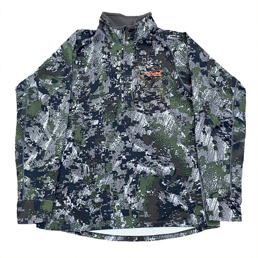 Sitka Gore Optifade 1/2 Zip Digital Camo Fleece Lined Sweatshirt Large