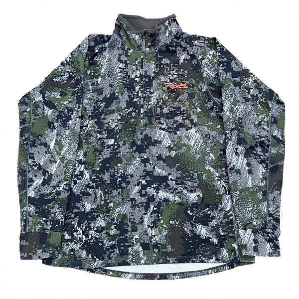 Sitka Gore Optifade 1/2 Zip Digital Camo Fleece Lined Sweatshirt Large