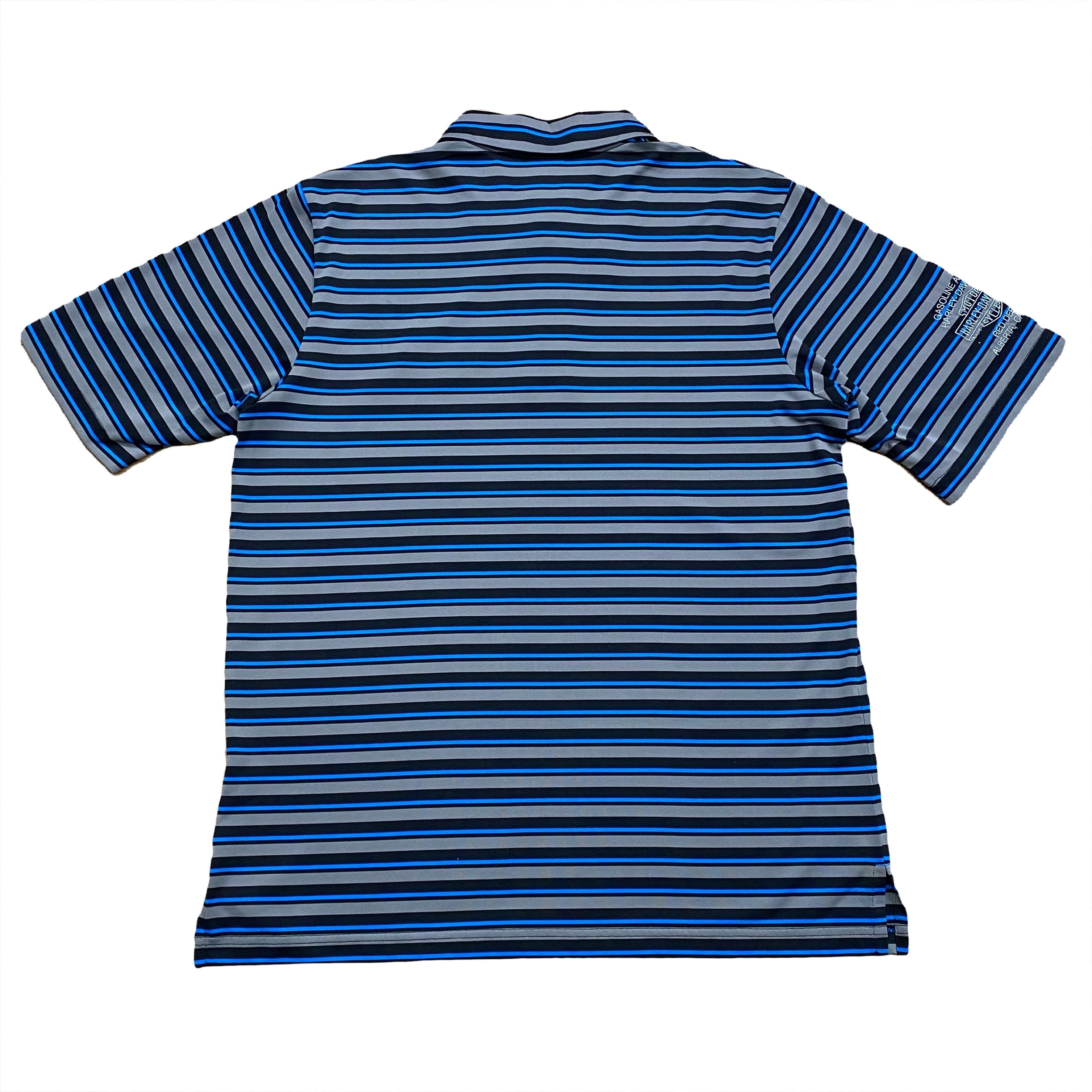 Harley Davidson Striped Golf Shirt Large