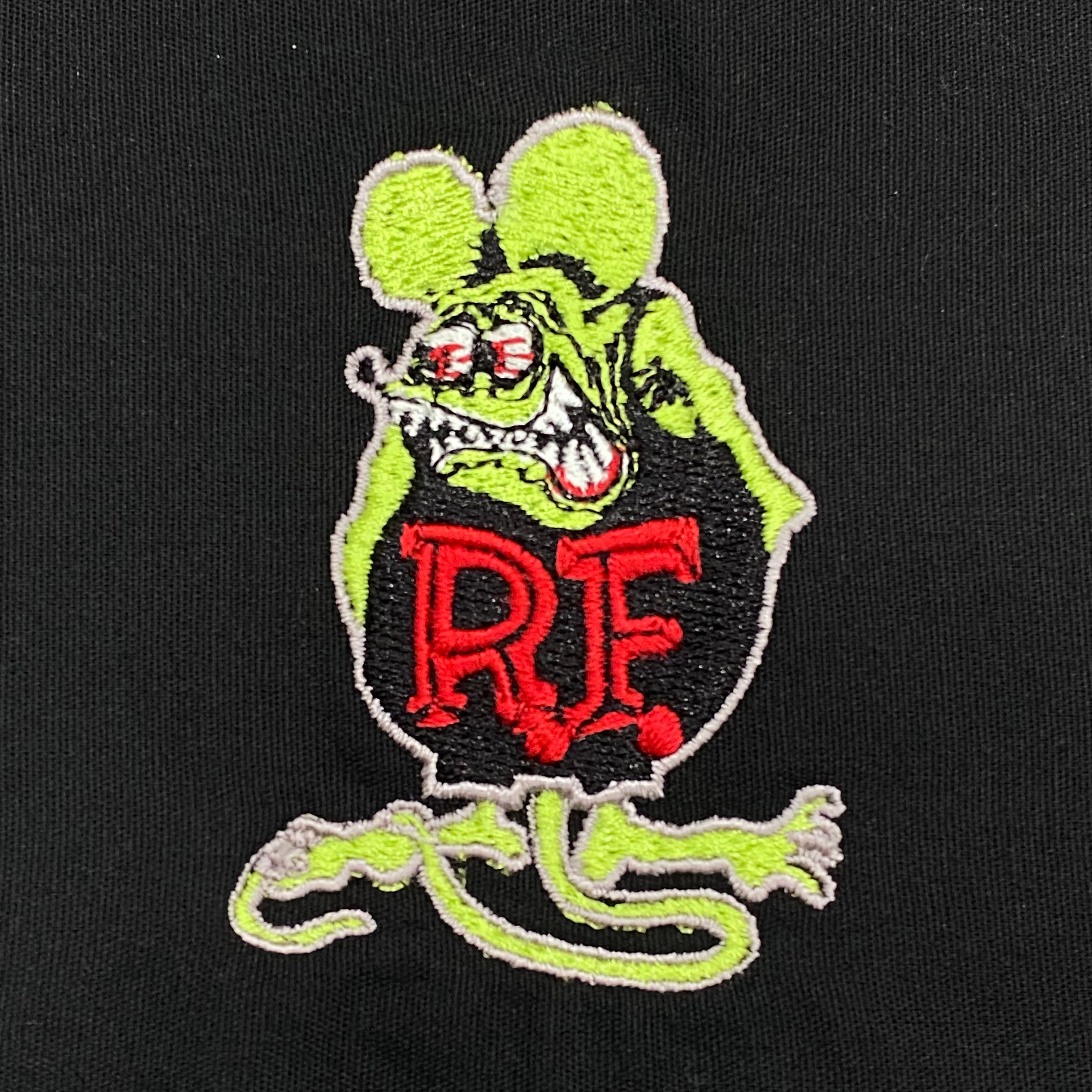 Vintage 2002 Rat Fink Red Kap Black Mechanic Chore Work Shirt Men’s XL