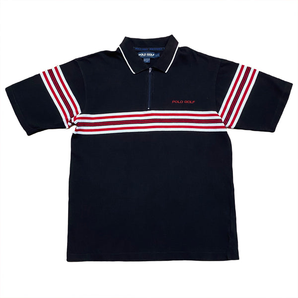 Vintage Polo Golf Ralph Lauren Striped 1/4 Zip Polo Shirt Men’s Large