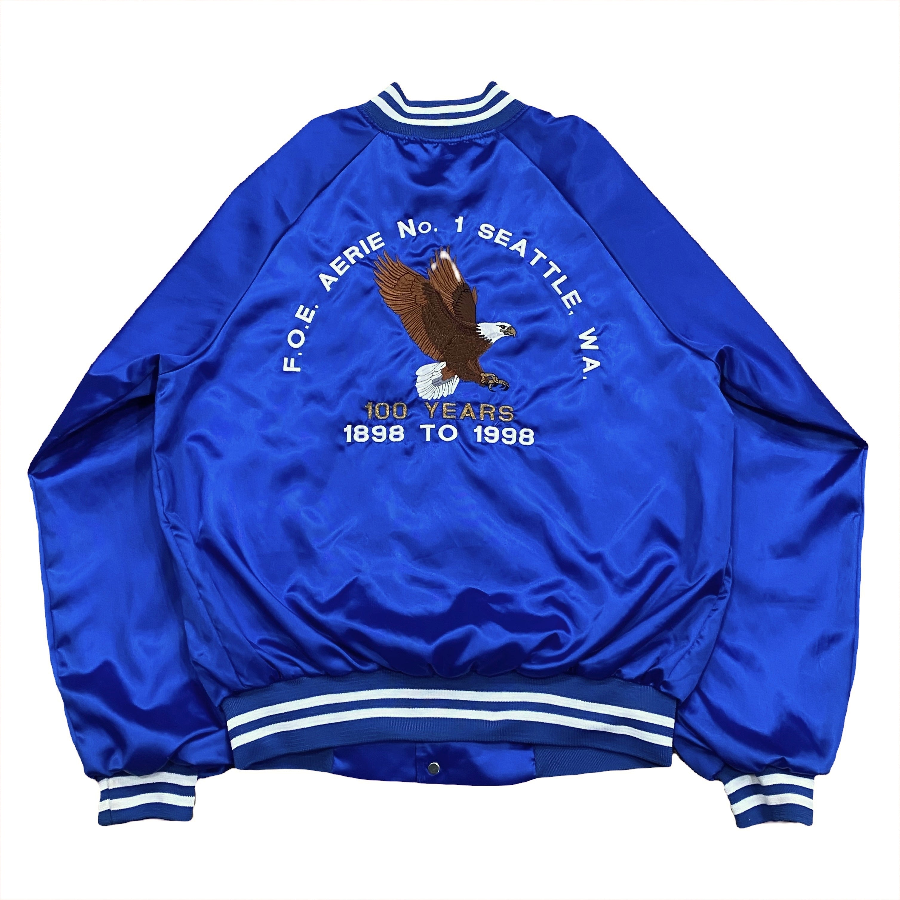 Vintage Hartwell Sports Fraternal Order Of Eagles Wayne Snap Satin Jacket Large
