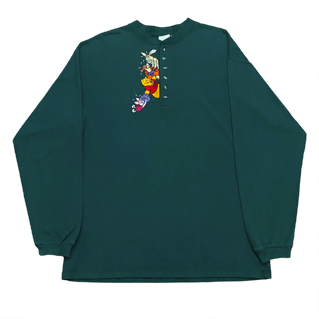 Vintage Disney Store Winnie The Pooh & Friends Henley Shirt Men’s Large