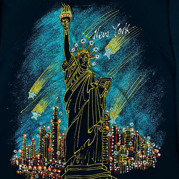 Vintage New York Statue of Liberty 1 of 1 Glitter Sweatshirt Men’s XL