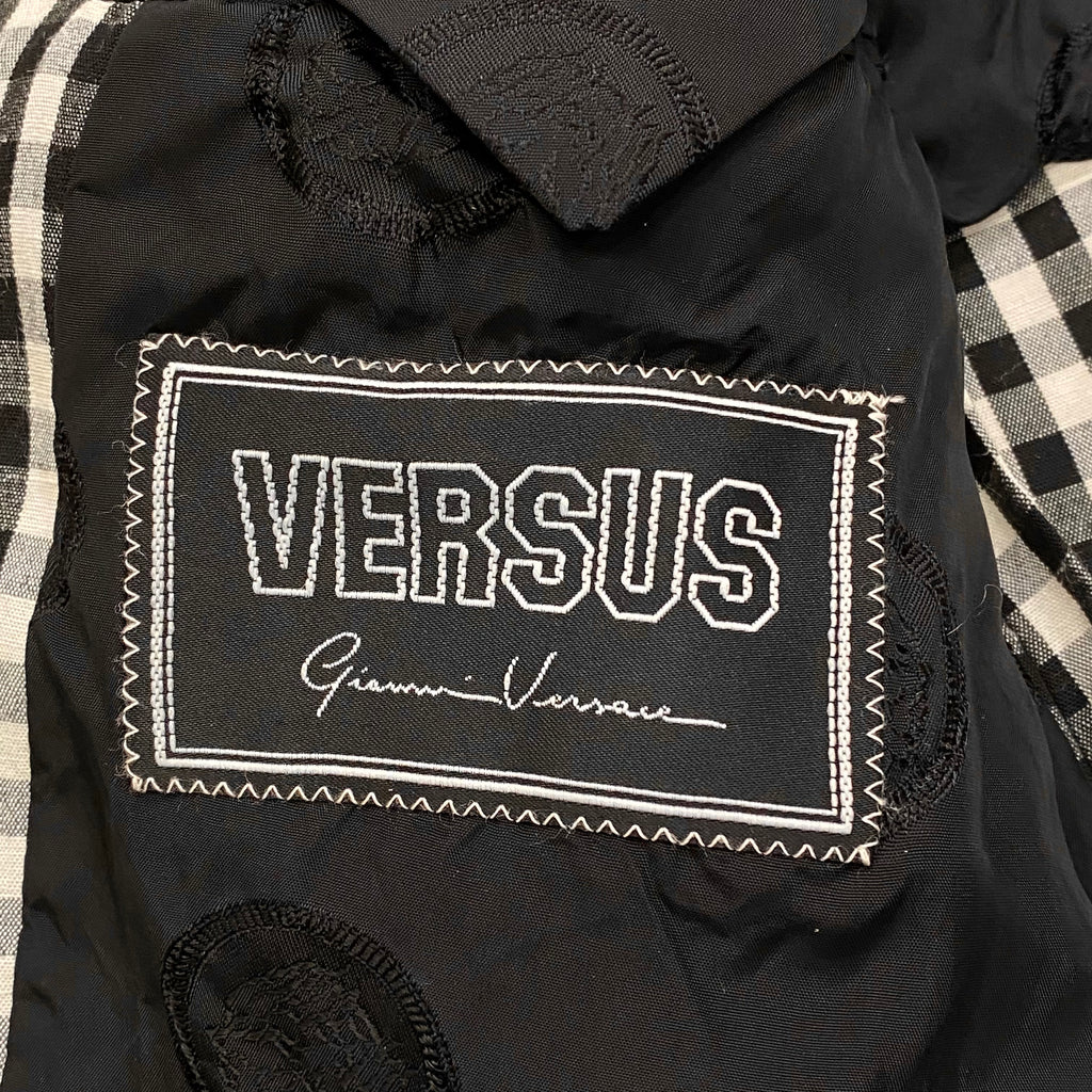 Vintage 90’s Versus Gianni Versace Black & White Plaid Blazer Jacket 50