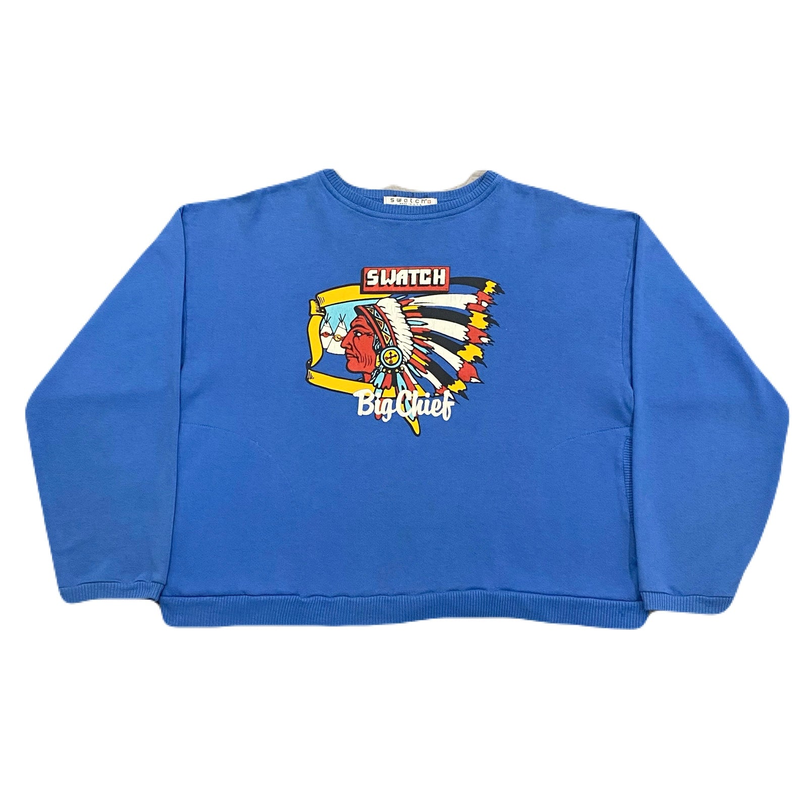 Vintage Swatch Big Chief Front Pockets USA Made Sweatshirt Women’s Small