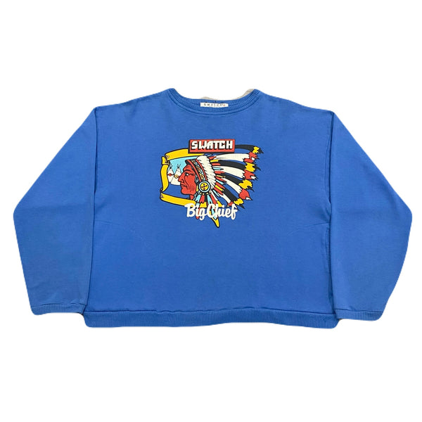 Vintage Swatch Big Chief Front Pockets USA Made Sweatshirt Women’s Small