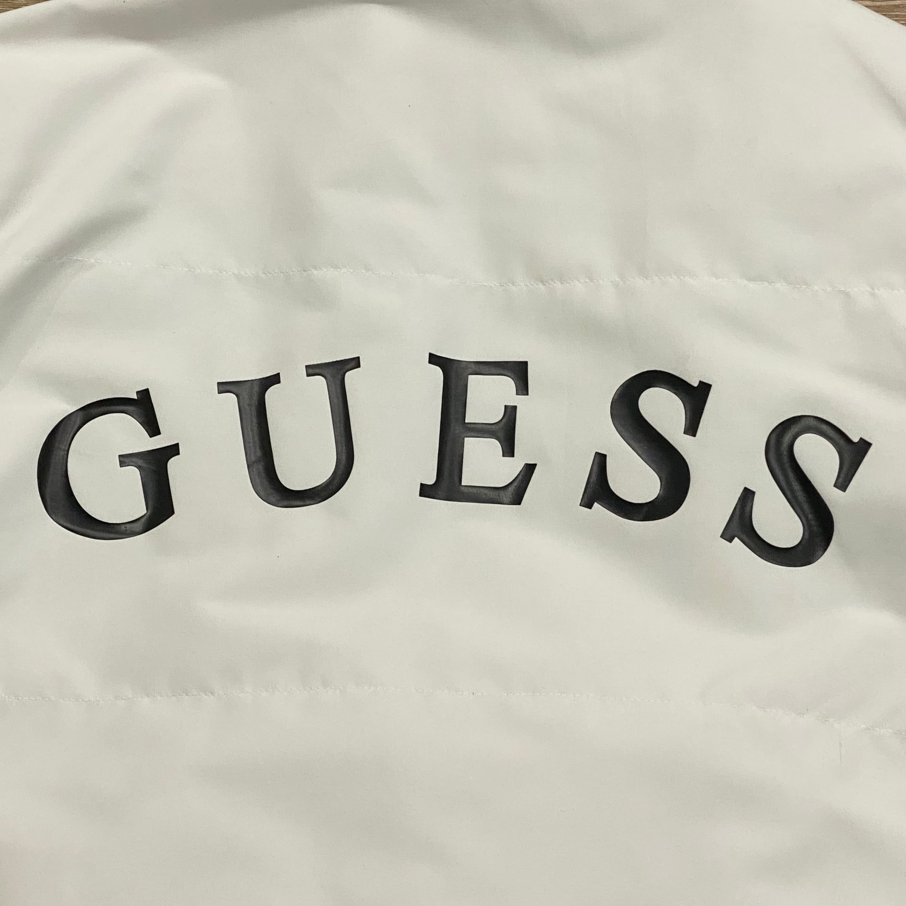 Guess Logo White/Black 119AP506 Back Spell Out Bomber Jacket XXL