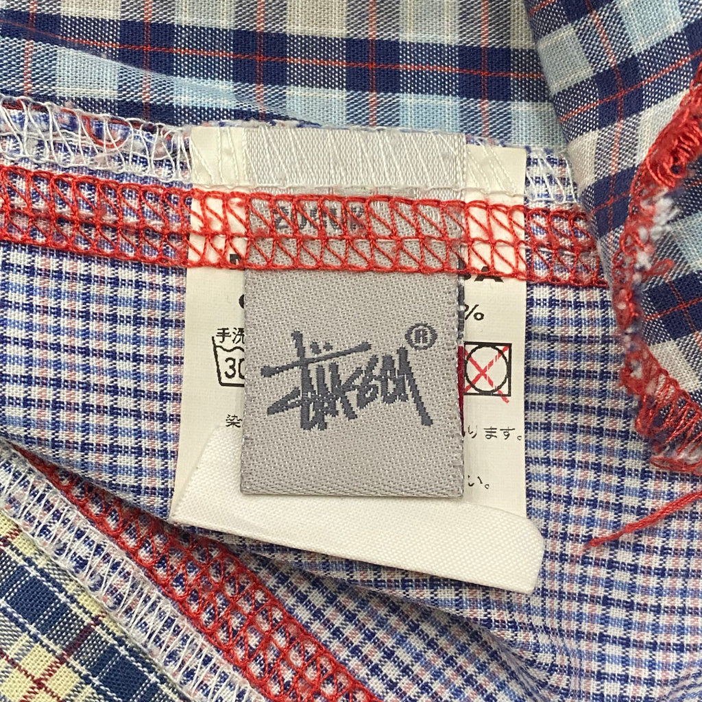 Vintage Stussy Mixed Plaid Made In USA Skate Surf Button Up Shirt Men’s Medium