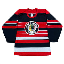 Load image into Gallery viewer, Vintage CCM NHL Chicago Blackhawks Barber Pole Maska Hockey Jersey Men’s Small
