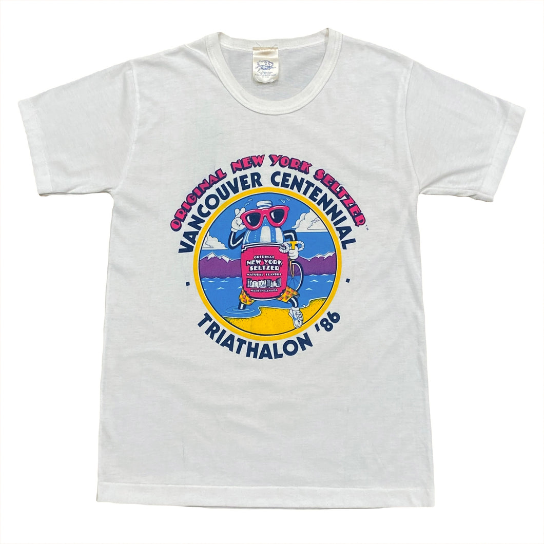 Vintage 1986 Original New York Seltzer Vancouver Centennial Triathlon T-Shirt Men’s Small