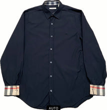 Load image into Gallery viewer, Burberry Brit Classic Knight Logo Cotton Blend Nova Check Flip Cuff Button Up Shirt Men’s Medium
