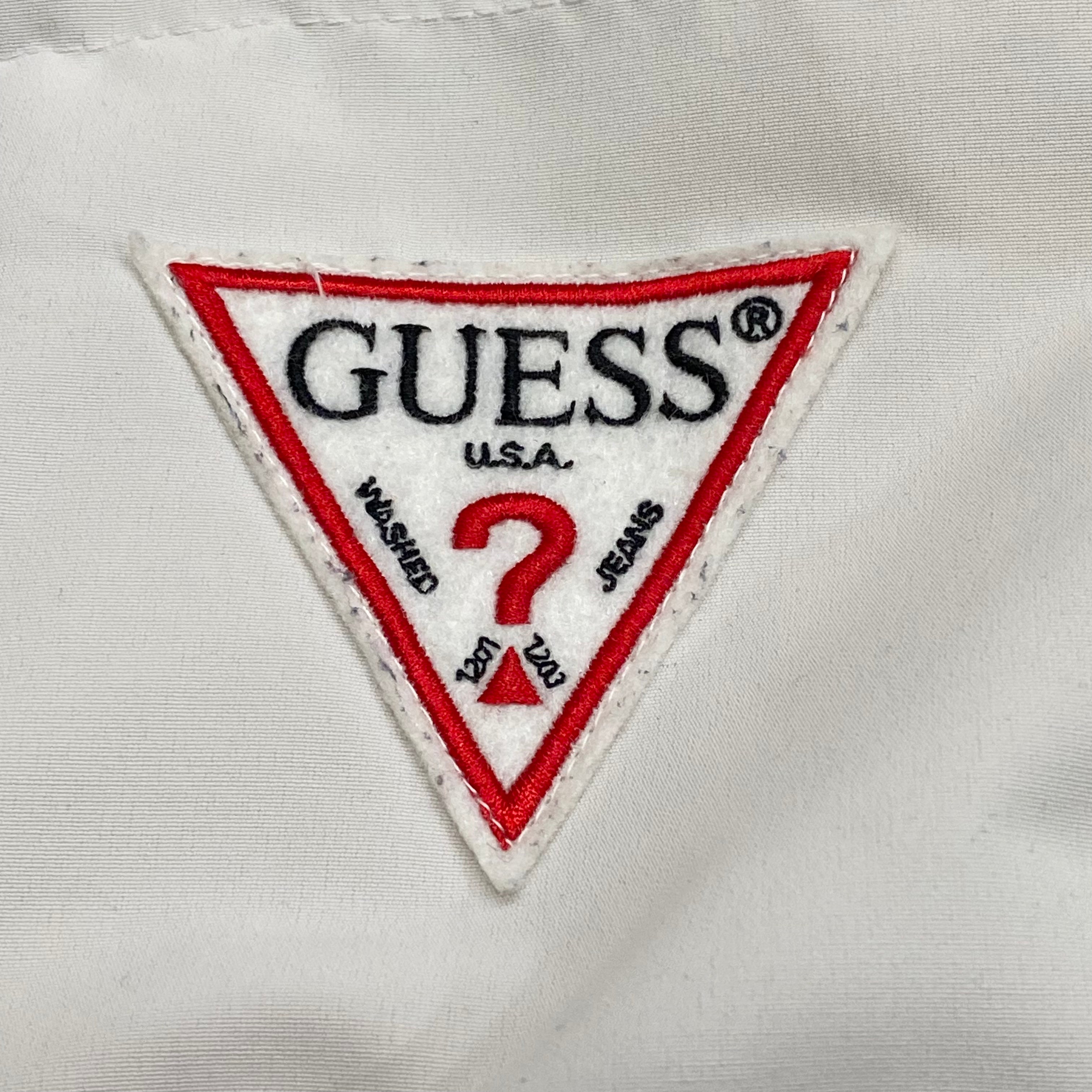 Guess Logo White/Black 119AP506 Back Spell Out Bomber Jacket XXL