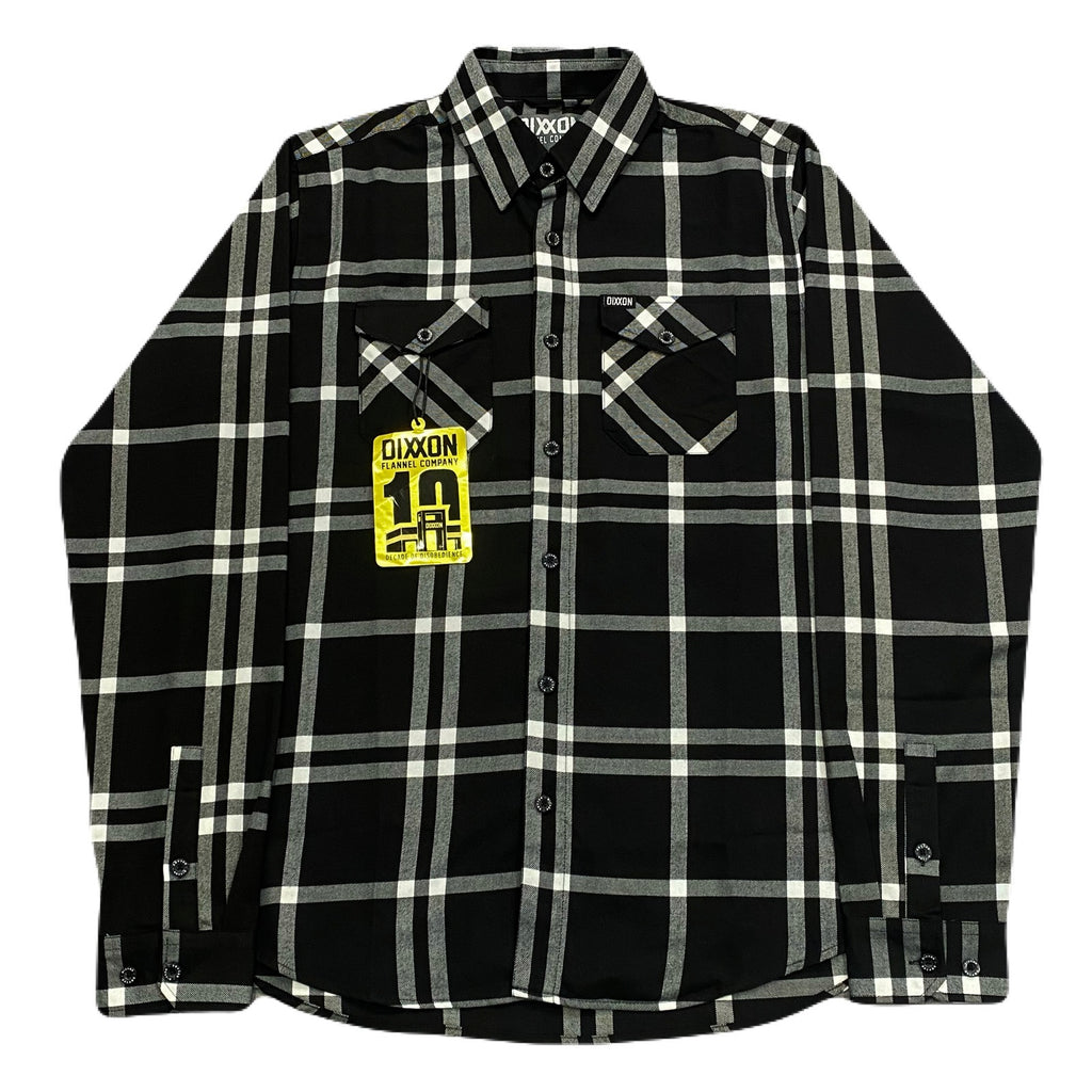 Dixxon Flannel The Decade Black White Plaid Button Up Shirt Men’s Large Tall