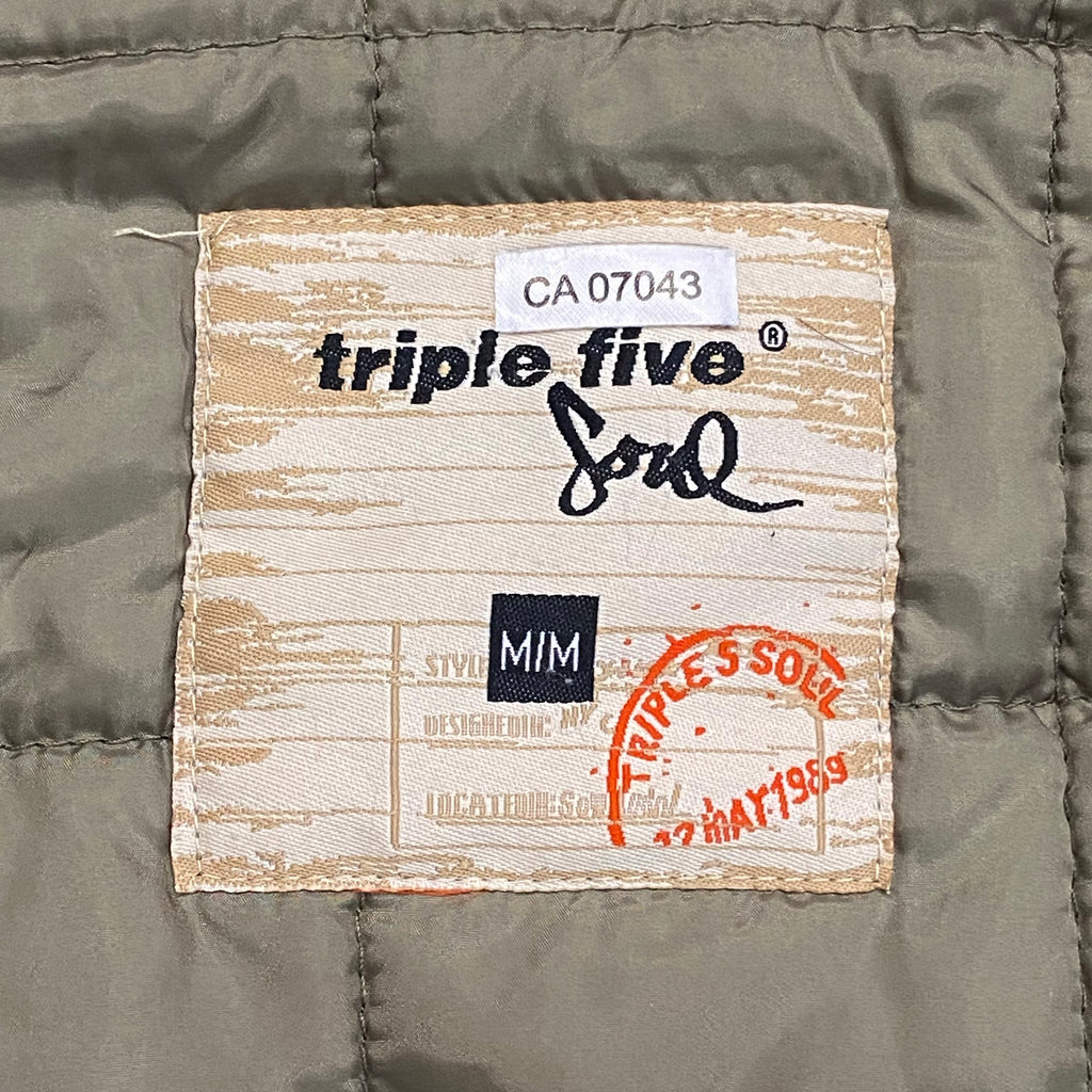 Triple Five Soul Sherpa & Quilted Lined Distressed Zip Hoodie Medium